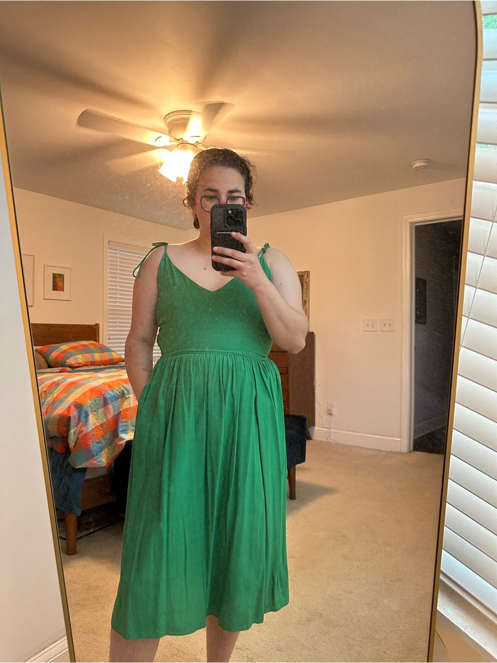 Green tie dress & Other Stories
